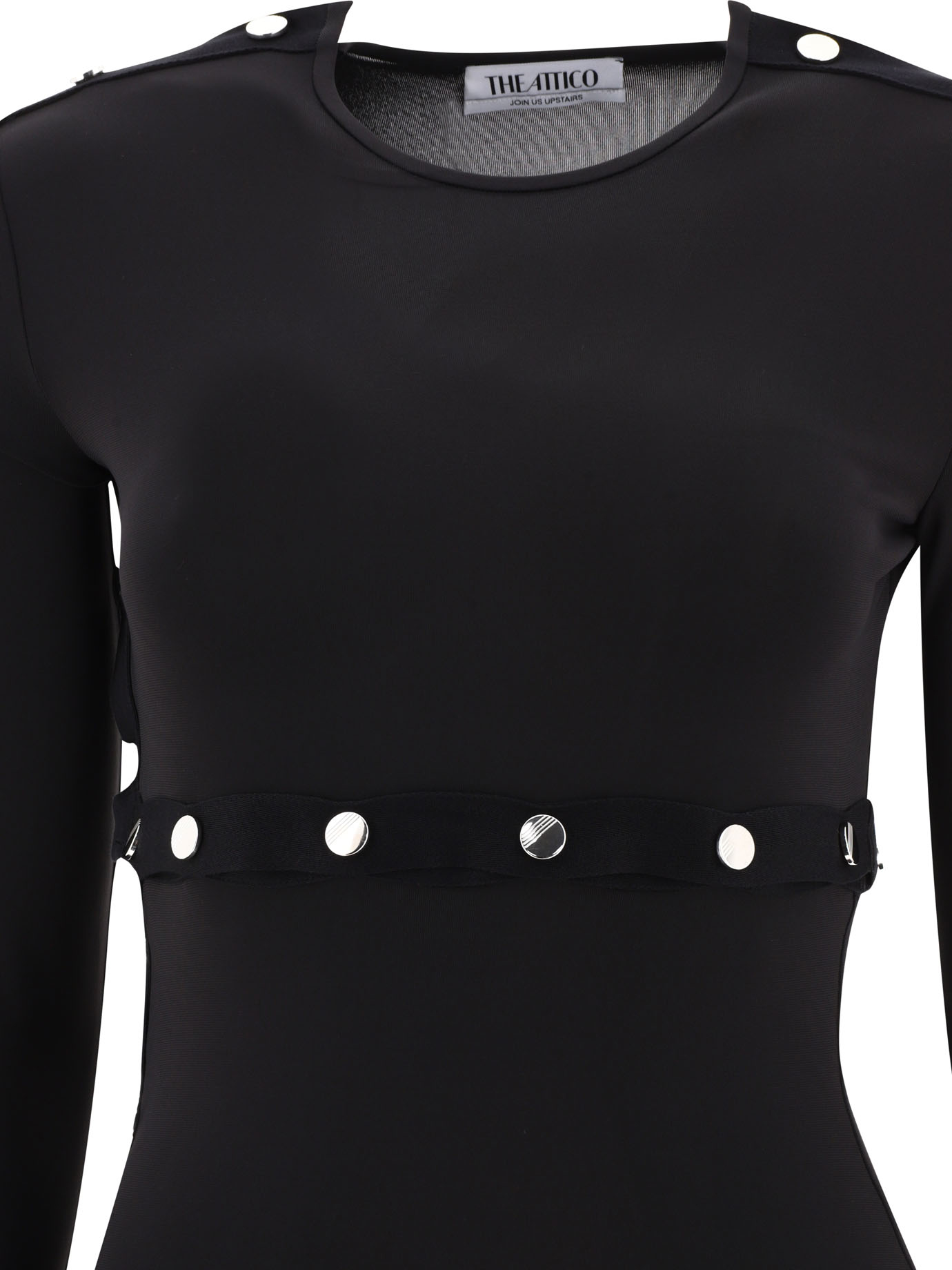 THE ATTICO Black   Studded asymmetric dress